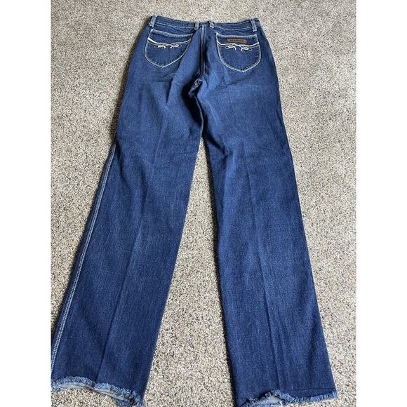 Vintage 80s 90s Alessio Jeans Long Western Medium Wash Jeans Cowboy 27 X 31 - Picture 2 of 6